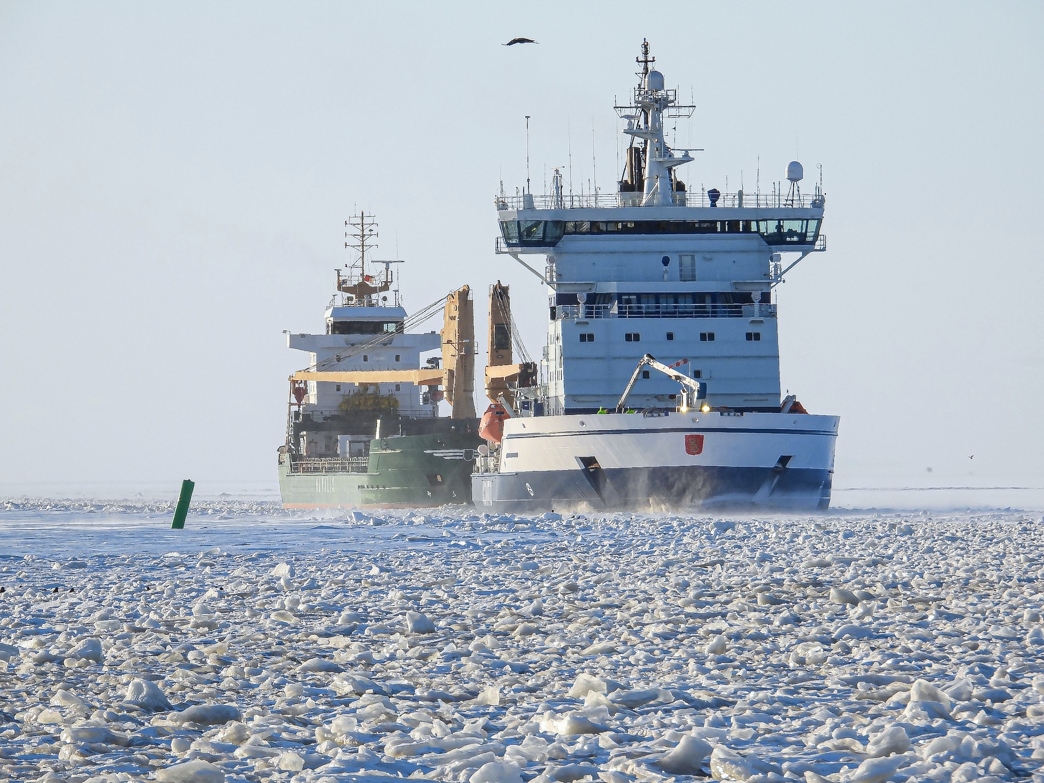 icebreaker Kontio assisting in ice